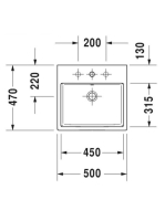 Duravit Vero Air csiszolt kerámia mosdó 50x47 cm, alpin fehér 2350500027