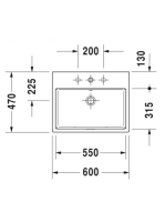 Duravit Vero Air csiszolt kerámia mosdó 60x47 cm, alpin fehér 2350600027