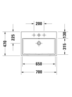 Duravit Vero Air csiszolt kerámia mosdó 70x47 cm, alpin fehér 2350700027
