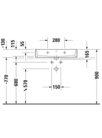 Duravit Vero Air csiszolt kerámia mosdó 70x47 cm, csaplyuk nélkül, alpin fehér 2350700028