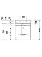Duravit Vero Air Kerámia mosdó 70x47 cm, csaplyuk nélkül, bútorral aláépíthető, alpin fehér 2350700060