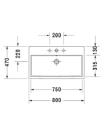 Duravit Vero Air Kerámia mosdó 80x47 cm, bútorral aláépíthető, alpin fehér 2350800000