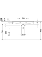 Duravit DuraSquare WonderGliss aláépíthető mosdó 100x47 23531000411