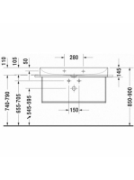 Duravit DuraSquare 100cm mosdó csaplyuk nélkül 2353100070