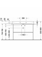 Duravit DuraSquare 100cm mosdó csaplyuk nélkül 2353100070