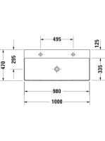 Duravit DuraSquare WonderGliss mosdó 100x47 23531000721