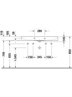 Duravit DuraSquare mosdó 100x47 2353100072