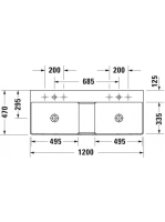 Duravit DuraSquare aláépíthető mosdó 120cm 2353120041