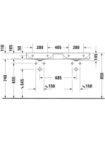 Duravit DuraSquare aláépíthető mosdó 120cm 2353120041