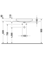 Duravit DuraSquare beépíthető mosdó 60x47 2354600041