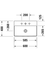 Duravit DuraSquare compact aláépíthető mosdó 60x40 2356600041