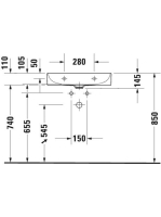 Duravit DuraSquare compact aláépíthető mosdó 60x40 2356600041