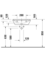 Duravit D-Neo mosdó 55x44 cm, fehér 2366550000