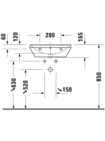 Duravit D-Neo mosdó 55x44 cm, fehér 2366550000