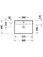 Duravit D-Neo mosdó 60x44 cm, fehér 2366600000