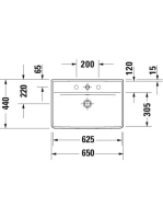Duravit D-Neo mosdó 65x44 cm, fehér 2366650000