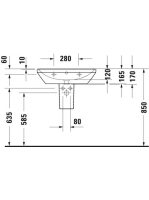 Duravit D-Neo mosdó 65x44 cm, fehér 2366650000