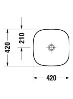 Duravit Zencha kerámia mosdótál 42x42 cm, matt antracit 2373421379