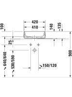 Duravit Zencha kerámia mosdótál 42x42 cm, matt antracit 2373421379