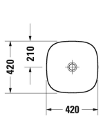 Duravit Zencha kerámia mosdótál 42x42 cm, matt fehér 2373423279