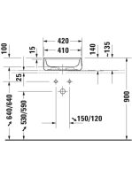 Duravit Zencha kerámia mosdótál 42x42 cm, matt fehér 2374423271