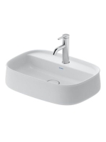 Duravit Zencha kerámia mosdótál 55x39 cm, WonderGliss bevonattal, matt fehér 23745532711