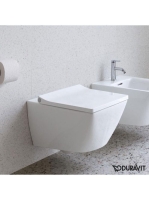 Duravit Viu öblítőperem nélküli fali WC csésze 37x57 cm rögzítővel, fehér alpin 2511090000