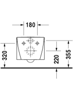 Duravit Starck 2 fali WC csésze öblítőperemmel 37x54 cm, fehér alpin 2534090000