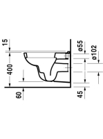 Duravit D-Code mélyöblítésű fali WC csésze 253509