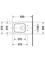 Duravit DuraStyle hosszított öblítőperem nélküli fali WC csésze 2542090000