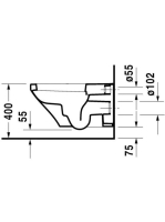 Duravit DuraStyle hosszított öblítőperem nélküli fali WC csésze 2542090000