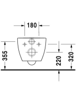 Duravit Happy D.2 öblítőperem nélküli, hosszított fali WC csésze 2550090000