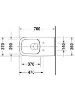 Duravit DuraStyle akadálymentes öblítőperem nélküli fali WC csésze 2559090000