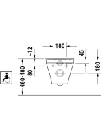 Duravit DuraStyle akadálymentes öblítőperem nélküli fali WC csésze 2559090000