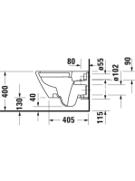 Duravit D-Neo Rimless fali WC csésze, rejtett rögzítéssel, fehér 2577090000