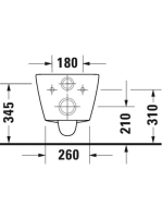 Duravit D-Neo Rimless fali WC csésze, rejtett rögzítéssel, fehér 2577090000