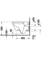Duravit D-Neo öblítőperem nélküli fali WC csésze, fehér 2578090000
