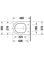 Duravit D-Neo mélyöblítésű fali kompakt WC-csésze, fehér 2587090000