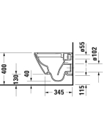 Duravit D-Neo mélyöblítésű fali kompakt WC-csésze, fehér 2587090000
