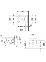Duravit Starck 3 öblítőperem nélküli fali WC, Soft-Close WC Ülőkével 45270900A1