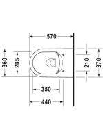 Duravit ME by Starck, perem nélküli fali WC, WonderGliss bevonttal, Soft-Close ülőkével 45290900A11