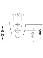 Duravit ME by Starck, perem nélküli fali WC, WonderGliss bevonttal, Soft-Close ülőkével 45290900A11