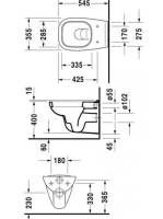 Duravit D-Code falra szerelhető WC csésze, WC ülőkével 45351900A1