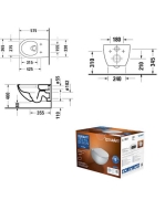 Duravit Architec öblítőperem nélküli fali WC-szett, Soft Close ülőkével 45720900A1