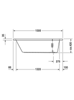 Duravit D-Code 150x75 akril kád 700095