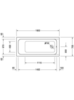 Duravit D-Code 160x70 akril kád 700096 (70009600000)