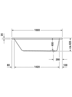 Duravit D-Code 160x70 akril kád 700096 (70009600000)