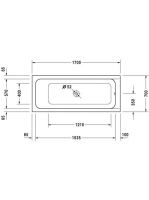 Duravit D-Code középlefolyós 170x70 akril kád 700097 (700097000000000)