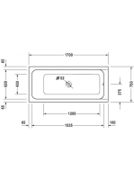 Duravit D-Code 170x75 akril kád középlefolyós 700099 (700099000000000)