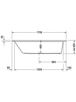 Duravit D-Code 170x75 akril kád középlefolyós 700099 (700099000000000)